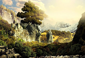 a surreal like landscape, landscape, gorgeous, beautifu, mountains HD wallpaper