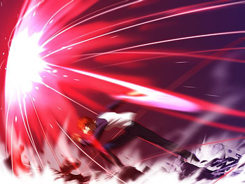Rho Aias Shirou, shield, rho aias, pc, fate stay night, blocked, emiya shirou, anime, boy, red, game, projection HD wallpaper