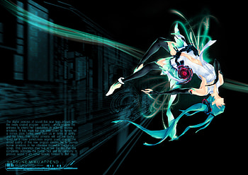 Hatsune Miku, android, vocaloid, green HD wallpaper