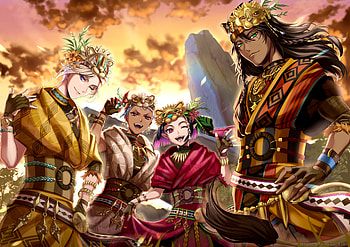Twisted Wonderland Quad — Vil, Lilia, Leona & Kalim, Vil Schoenheit, Lilia Vanrouge, Leona Kingscholar, Kalim Al-Asim, video game, Twisted Wonderland HD wallpaper