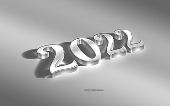 2022 3d background, stylish silver letters, 2022 New Year, Happy New Year 2022, 2022 concepts, 2022 3D art, 2022 template, 2022 greeting card HD wallpaper