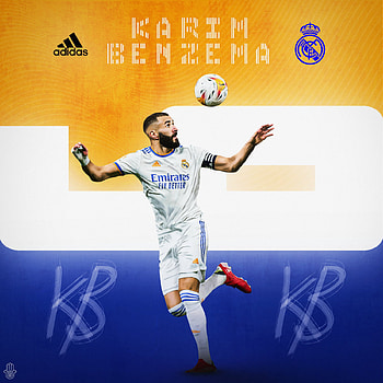 Karim Benzema, Blue, Real Madrid, Soccer, LaLiga, Adidas, Football, Orange, Spain, Sport, white, Hamsa Designs, Instagram, Israel, France HD phone wallpaper