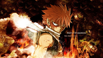 fairy tail, natsu dragneel, boy, look, fire HD wallpaper