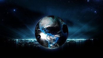 ball, globe, planet, light, neon, background HD wallpaper