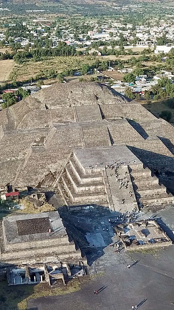 Aerial view, Teotihuacan HD phone wallpaper