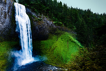 Nature, Rock, Waterfall, Moss HD wallpaper
