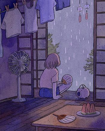 rain, pastle, amazing, magenta, art, japan, bi, purple, anime, gay HD phone wallpaper