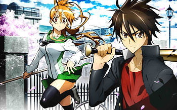 High School Of The Dead, komuro takashi, anime, miyamoto rei, hotd HD wallpaper