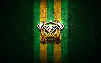 Arizona Hotshots, golden logo, AAF, green metal background, american football team, Arizona Hotshots logo, american football HD wallpaper