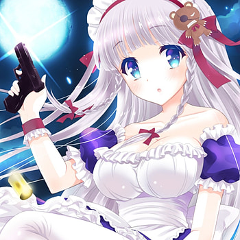 Maid 4 Hire, silver hair, cute, long hair, dress, beauty, nice, cg, , gun, adorable, loli, female, sexy, sweet, pistol, hot, girl, beautiful, kawaii, anime girl, maid, anime, pretty, weapon, lolita, lovely HD wallpaper