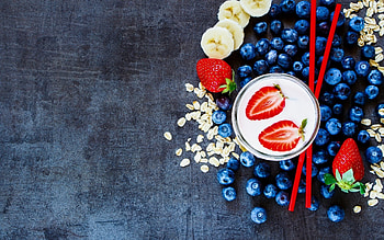 Texture of fruits, Bursting with flavors, Blueberry and strawberry goodness, Vibrant and colorful HD wallpaper