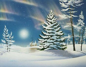 Winter aurora, winter, holiday, snow, christmas, aurora, tree HD wallpaper