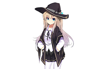 Witch, anime girl, uniform HD wallpaper