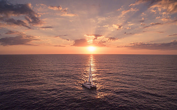 Catamaran, Navigating the waves, Sailing beauty, Oceanic escape HD wallpaper