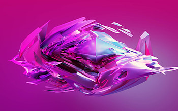 3d crystal, pink background, 3d pink crystal, 3d pink glass, 3d pink object HD wallpaper