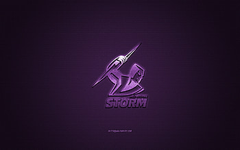 Melbourne Storm, Australian rugby club, NRL, purple logo, purple carbon fiber background, National Rugby League, rugby, Melbourne, Australia, Melbourne Storm logo HD wallpaper