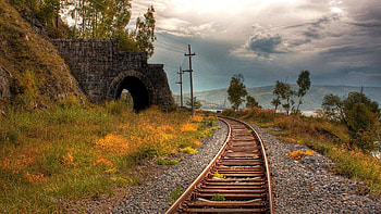 Rail Road Tracks, rail road, tracks, tunnel, graphy HD wallpaper