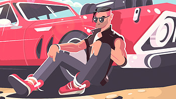 Fastback Racer, artist, artwork, digital-art, behance HD wallpaper