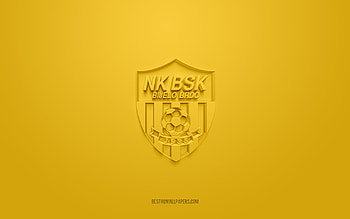 NK BSK Bijelo Brdo, creative 3D logo, yellow background, Druga HNL, 3d emblem, Croatian football club, Croatian Second Football League, Bijelo Brdo, Croatia, 3d art, football, NK BSK Bijelo Brdo 3d logo HD wallpaper