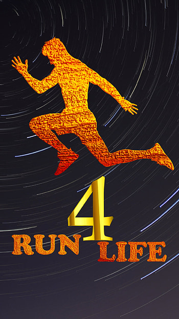 Run for Life, running, symbol, workout, sign, exercise, man running, training, man HD phone wallpaper