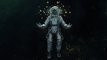 Astronaut Broken Glass Butterfly Space Suit, astronaut, scifi, artist, artwork, digital-art, butterfly HD wallpaper