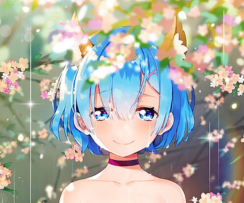 Rem, flowers, cute, Re:zero HD wallpaper