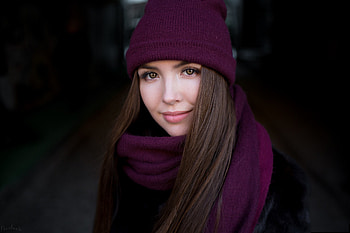 Brunette, winter, clothing, beautiful woman HD wallpaper