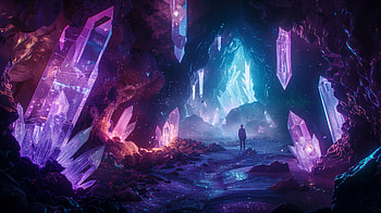 Enchanted Crystal Cave - Stunning Ultra, crystal, crystal cave, cave, fantasy, vibrant colors HD wallpaper