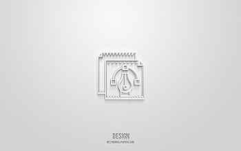 Design 3d icon, white background, 3d symbols, Design, web icons, 3d icons, Design sign, web 3d icons HD wallpaper