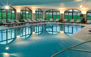 fantastic indoor pool, chairs, pool, indoor, windows HD wallpaper