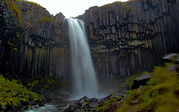 Svartifoss, Iceland, river, rocks, cliff, cascade HD wallpaper