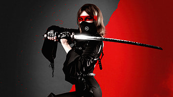 Ninja Girl With Sword Black Dress, ninja, artist, artwork, digital-art HD wallpaper