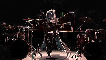 Musician, anime, Hatsune Miku HD wallpaper