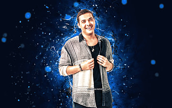 Wesley Safadao, , blue neon lights, brazilian singer, music stars, Wesley Oliveira da Silva, brazilian celebrity, Wesley Safadao HD wallpaper