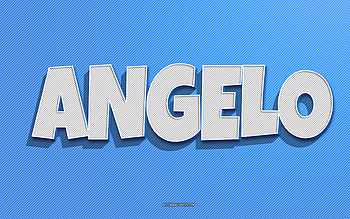 Angelo, blue lines background, with names, Angelo name, male names, Angelo greeting card, line art, with Angelo name HD wallpaper