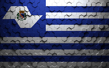 Flag of Aracatuba, honeycomb art, Aracatuba hexagons flag, Aracatuba, 3d hexagons art, Aracatuba flag HD wallpaper