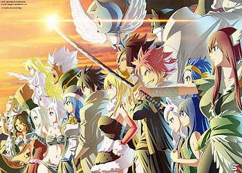 Fairy Tail, Anime, Cana Alberona, Charles (Fairy Tail), Elfman Strauss, Erza Scarlet, Gajeel Redfox, Gray Fullbuster, Happy (Fairy Tail), Juvia Lockser, Laxus Dreyar, Lisanna Strauss, Lucy Heartfilia, Mavis Vermilion, Mirajane Strauss, Natsu Dragneel, Panther Lily (Fairy Tail), Wendy Marvell HD wallpaper
