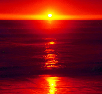Barbados Sunset, reflection, red, nature, barbados, water, sunset HD wallpaper