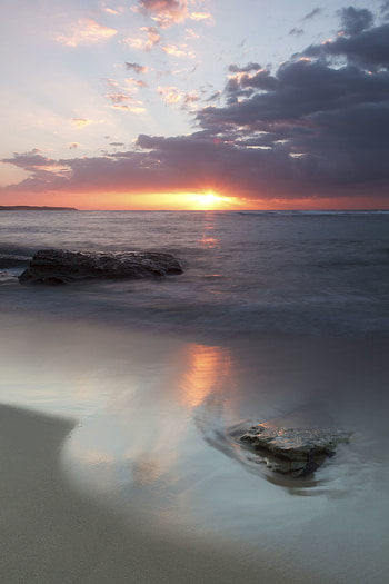 Nature, Sunset, Sky, Sea, Beach, Horizon HD phone wallpaper
