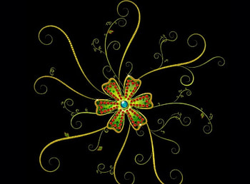 Green Abstract, vines, flower HD wallpaper