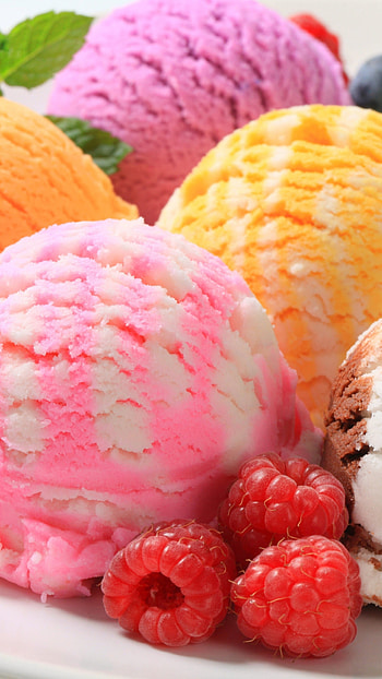 Scrumptious ice cream, Berry bliss, Cool and refreshing, Summertime delight HD phone wallpaper