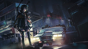 Anime original characters police cars anime anime girls HD wallpaper