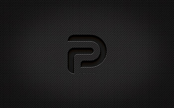 Parler carbon logo, , grunge art, carbon background, creative, Parler black logo, brands, Parler logo, Parler HD wallpaper