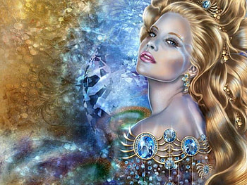 LADY, glossy hair, glitter, beautiful, jewelry HD wallpaper