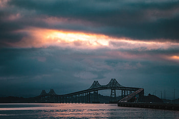 Nature, Sunset, Road, Bridge, Evening HD wallpaper