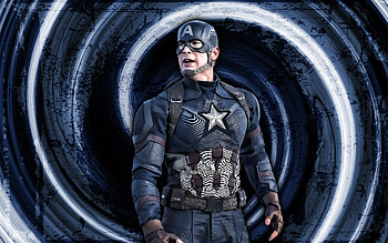 Captain America, blue grunge background, superheroes, Avengers Infinity War, Steven Rogers, vortex, Captain America , Captain America Infinity War HD wallpaper