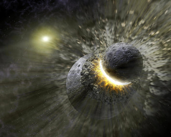 Planets Collision , planets, digital-universe, artist, artwork, digital-art HD wallpaper