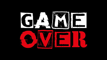 Game Over, Black background, Dramatic effect, Intense HD wallpaper