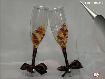 Fall in love, colors, still life, brown, wedding, abstract, love, yellow, glasses, drink HD wallpaper