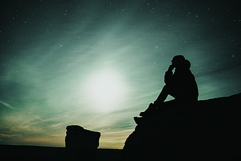 Silhouette, Miscellanea, Miscellaneous, Sadness, Loneliness, Lonely, Alone, Sorrow HD wallpaper